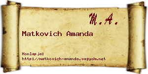 Matkovich Amanda névjegykártya